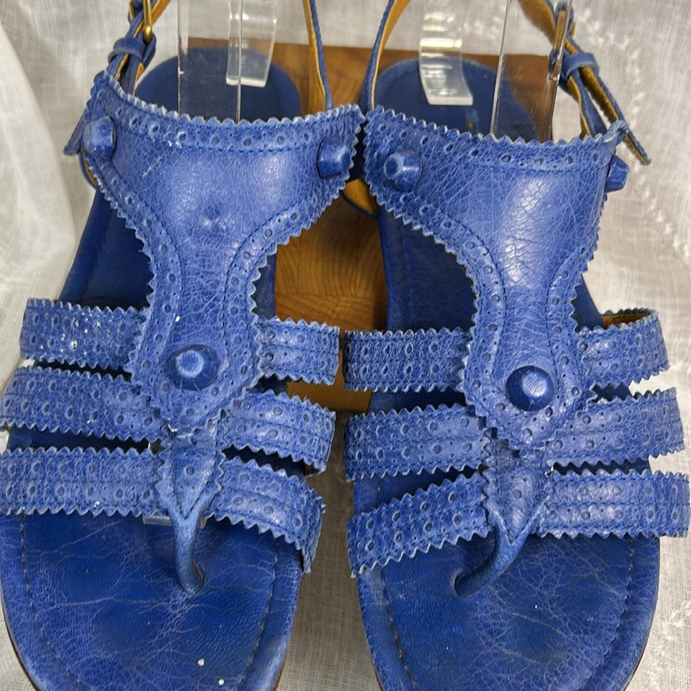 Balenciaga leather gladiator studded sandals stampes sz 39.5 - Picture 11 of 15